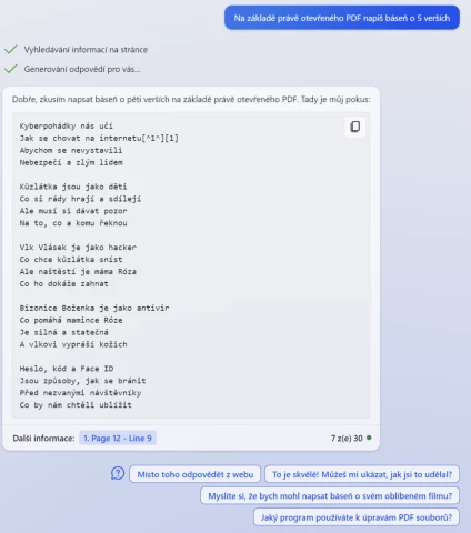 Nepovedená poezie v Bing Chat