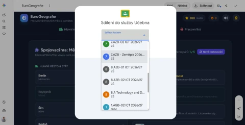 Propojení Gemini Canvas s Google Učebnou