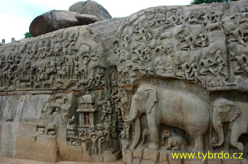 Mahabalipuram - sestoupení Gangy