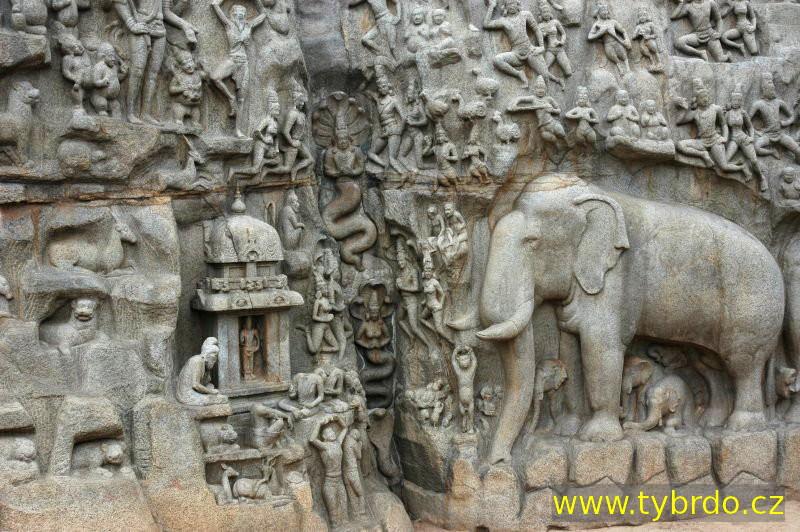 Mahabalipuram - sestoupení Gangy
