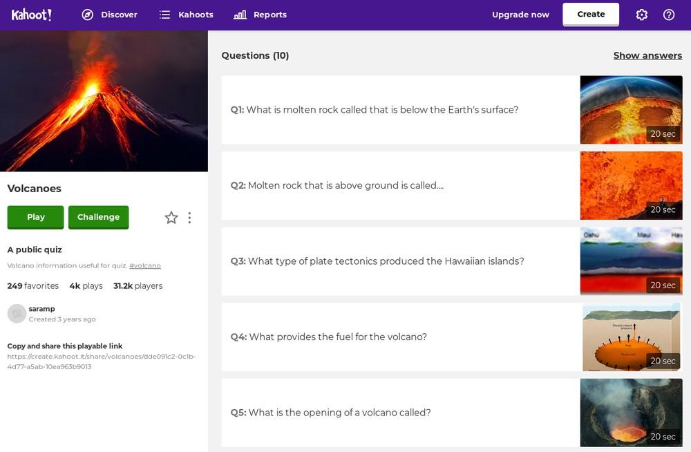 Kahoot! na téma horniny