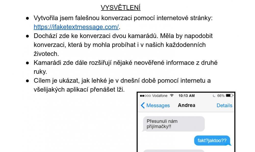 Vysvětlení proč se jedná o fakenews