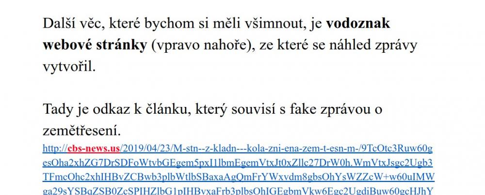 Vysvětlení proč se jedná o fakenews