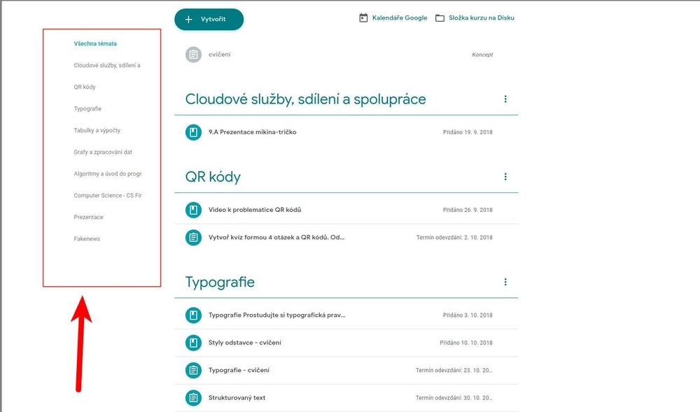 V Google Classroom přibyl přehled témat
