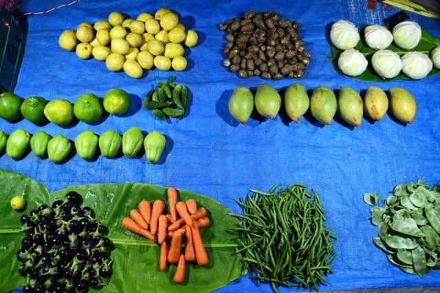Zelenina na trhu v Indii